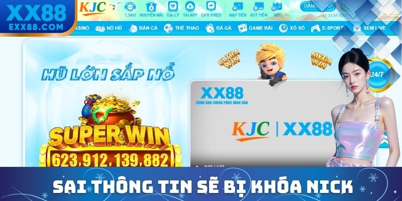 Điền sai nick 5 lần bị khóa